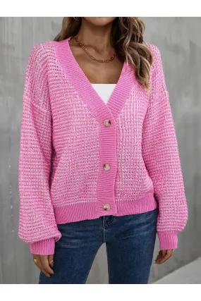 V-Neck Dropped Shoulder Cardigan