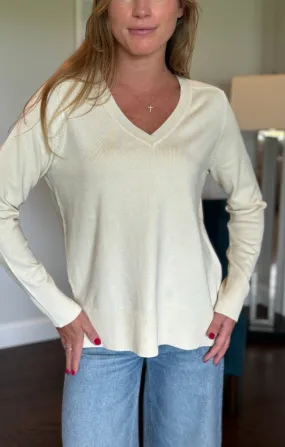 V Neck Hi-Low Pullover