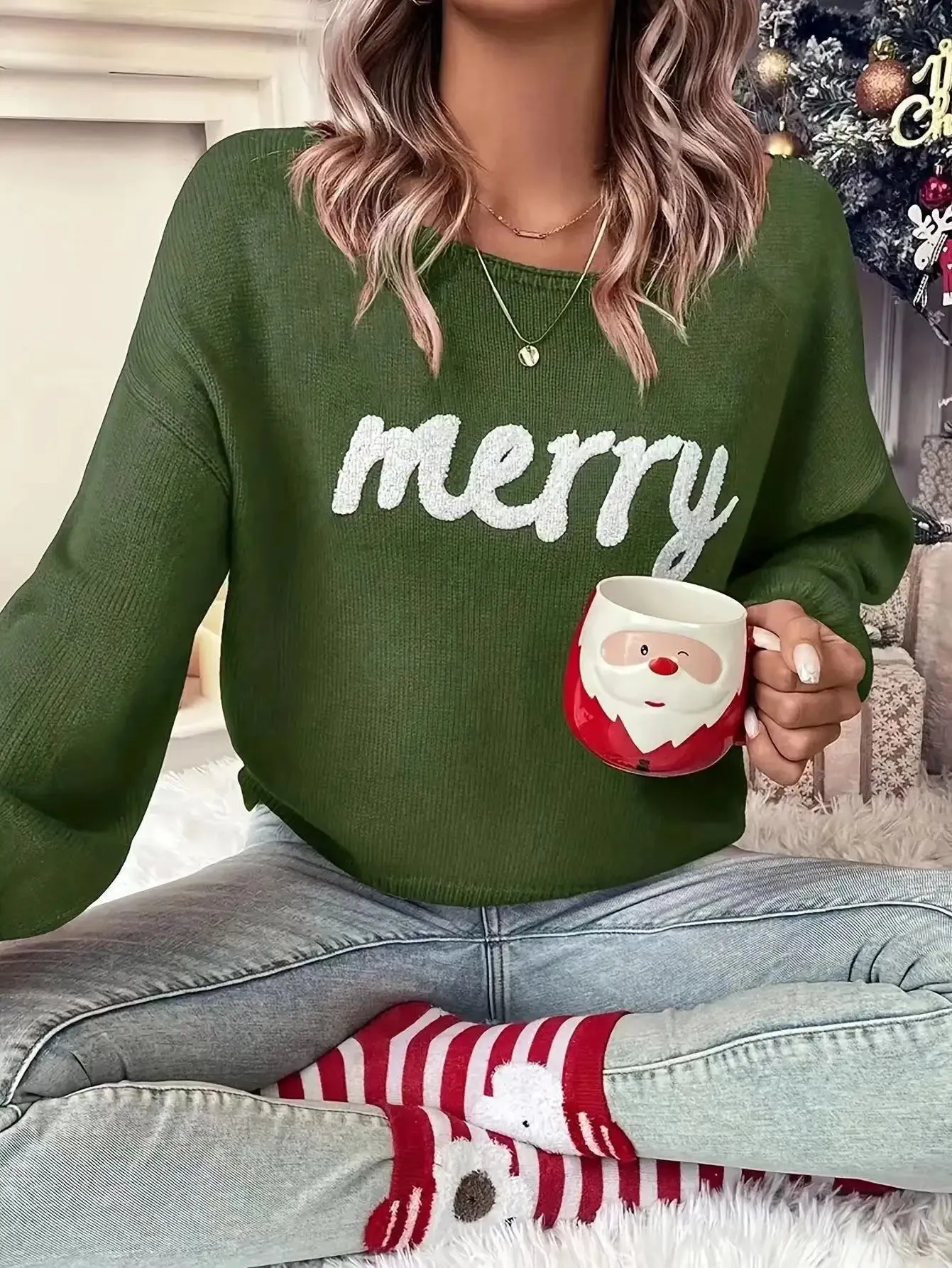 Wenkouban-Christmas Thanksgiving outfits_Loose Pullover Elegant Winter Warm Trendy Christmas Christmas Sweater