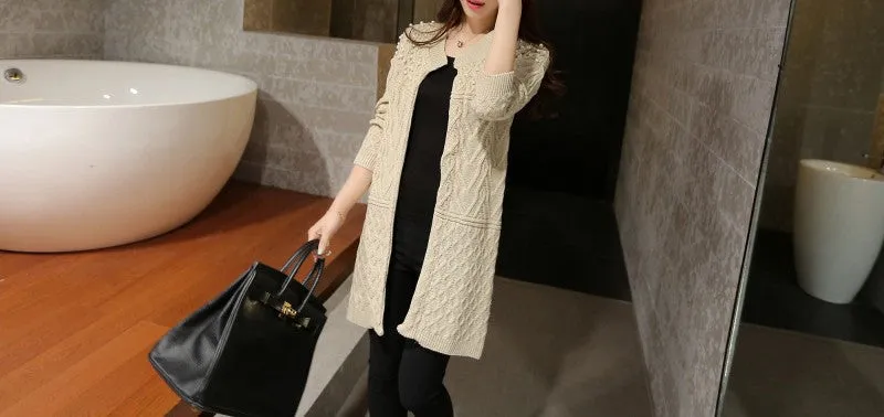 Women's Long Knitted Autumn / Winter Cardigan