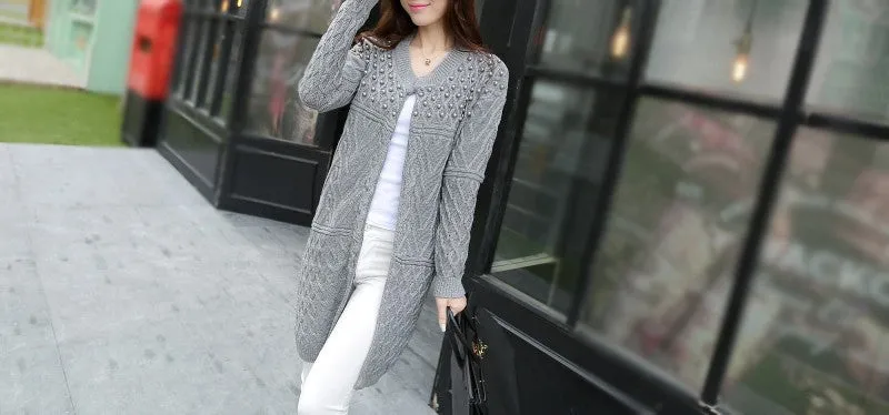 Women's Long Knitted Autumn / Winter Cardigan