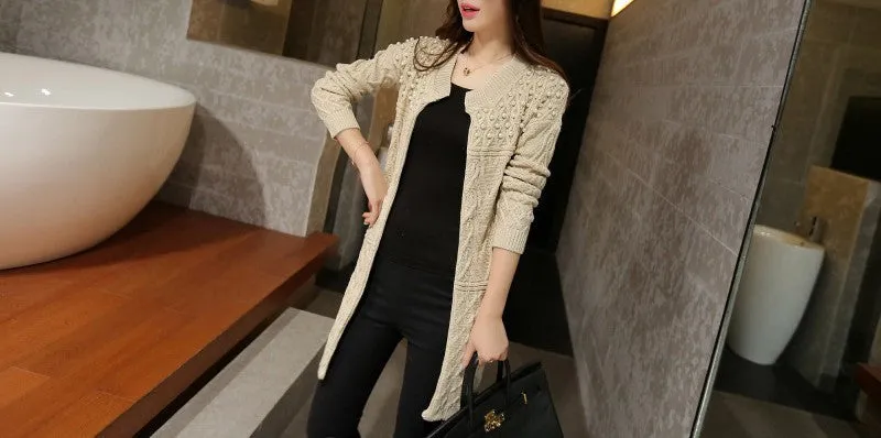 Women's Long Knitted Autumn / Winter Cardigan